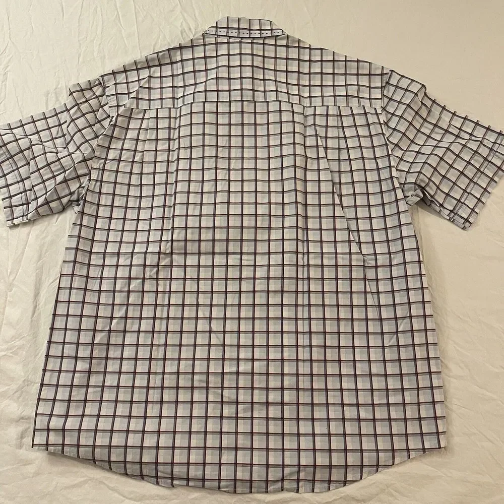Cubavera Shirt Mens Size XL Plaid Multicolored Button Down Short Sleeve‎ Pockets